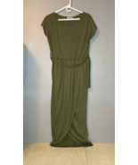 Yidarton Womens Sz X-Large Emeral Green Stretch Belted Long Dress - £14.04 GBP