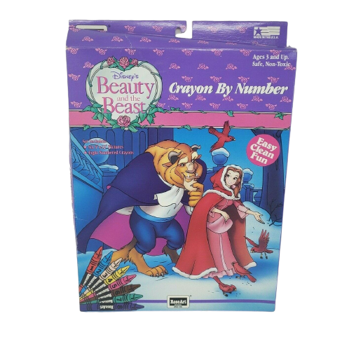 VINTAGE 1991 ROSEART DISNEY BEAUTY AND THE BEAST CRAYON BY NUMBER NEW PACKAGE - $37.05
