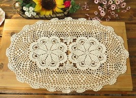 Handmade Crochet Oval Tablecloths Cotton Doilies Decorative Cover 1PCS - £9.30 GBP