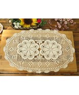 Handmade Crochet Oval Tablecloths Cotton Doilies Decorative Cover 1PCS - $16.19 CAD