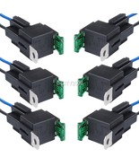 6Pcs 12V 4Pin Fuse Relay Switch Harness Set Spst 30A 14 Awg Hot Wires Us - £27.32 GBP