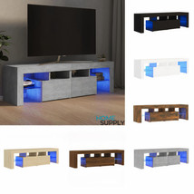 Modern Wooden Large TV Cabinet Stand Entertainment Unit With LED Lights Storage - £82.65 GBP+