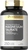 Magnesium Taurate 1500Mg | 250 Caplets | Chelated and Buffered | Vegetar... - £22.42 GBP