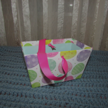 EASTER rectangular BOX-BASKET w/pastel colored eggs glitter 6.5x4x4 in. (sew hng - £2.33 GBP