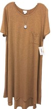 NWT LuLaRoe 2XL Solid Heathered Light Brown Polyester Blend Carly - $41.57