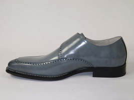 Men's Giovanni Shoes High Quality Leather Monk Strap Buckle AMATO gray image 4