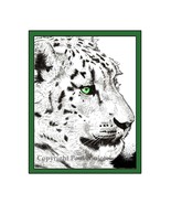 Snow Leopard Pen and Ink Print - £19.18 GBP