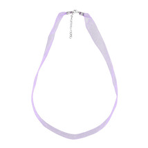 Trendy and Chic Purple Ribbon Choker Necklace with Sterling Silver Clasp - £7.78 GBP