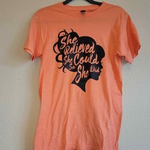 Coral Orange &amp; Black Graphic - She Believed - 1x - £22.70 GBP