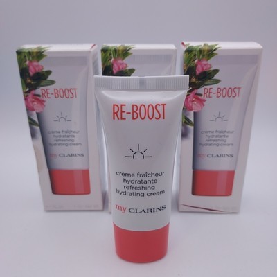 LOT OF 3 My Clarins RE BOOST Refreshing Hydrating Cream Moisturizer 1oz ... - $24.74