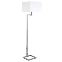 64&quot; Nickel Floor Lamp With White Frosted Glass Rectangular Shade - $283.09