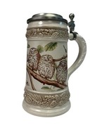 VTG Gerz Germany Beer Stein Owls Made in Germany Antique Pewter 94% Zinn - $930.96 MXN