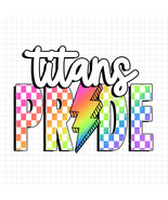 Titans Pride PNG, Checkered Titans PNG, Lightning Bolt Design, Neon Masc... - $45.66 MXN
