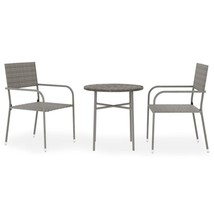 Outdoor Garden Patio Poly Rattan 3 Piece Dining Dinner Set With Table 2 ... - $139.82