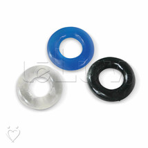LeLuv Constriction Rings TPR Donut Set of 3 Black Clear Blue 1.5 cm / 0.6 Inch - £7.96 GBP