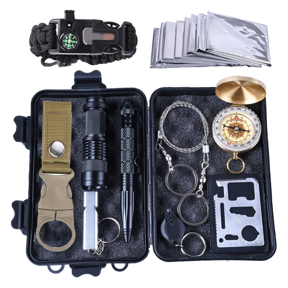 Outdoor Survival kit Set Camping Travel Multifunction First aid kits SOS EDC - £27.00 GBP