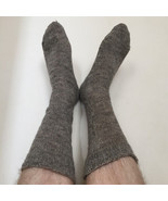 Alpaca Socks - Soft Warm Hand Knit Fair Trade Unisex Gray Grey Alpaca Kn... - £35.54 GBP