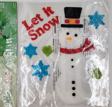 Holiday Living Let it Snow Snowman Snow Flakes Gel Window Clings 2127249 - $9.00