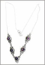 Collier Avec Argent Et Ambre - $54.38