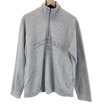 Tommy Hilfiger Mens Small 1/4 Zip Fleece Pullover Jacket Spell Out Gray  - £19.32 GBP