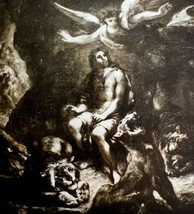 Daniel In The Lions Den Eugene Delacroix 1937 Antique Art Print Toned DWV8D - $29.99