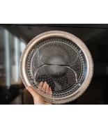 Large 13.5&quot; Cut Crystal Divided Sweet Meet Dish with Sterling Silver rim... - $259.99