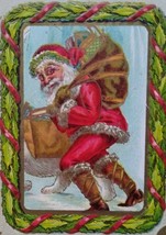 Vintage Santa Claus Christmas Postcard Julius Bien Embossed Series 5854 Unposted - £22.17 GBP