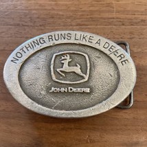 Nice Used JOHN DEERE Belt Buckle 2000 Made in USA  &quot;Nothing Runs Like a Deere&quot; - £7.61 GBP