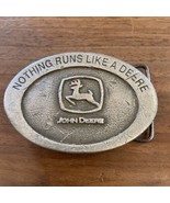 Nice Used JOHN DEERE Belt Buckle 2000 Made in USA  &quot;Nothing Runs Like a ... - £7.61 GBP