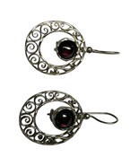 PZ ISRAEL 925 STERLING SILVER AND GARNET EARRINGS SKY - €39,87 EUR