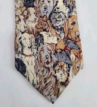 Museum Artifacts All Silk Necktie Dogs Setter Retriever Multi Breeds Mul... - $18.80