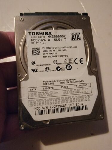  TOSHIBA MK2555GSX 250 GB 2.5&quot; 5400 RPM SATA Hard Disk Drive laptop - $39.20