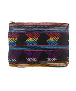 Large Multicolored Tribal Pattern Woven Lightweight Coin Purse Zipper Po... - $16.82