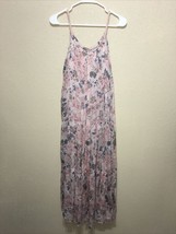 Large Italian Silk Blend Blush &amp; Taupe Maxi Dress / Cover Up Sz S New - £132.13 GBP