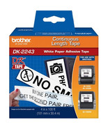 Brother DK2243 PAPER LABELS - WHITE - 100 FEET X 4 INCH - QL-1050 - $1,646.06 MXN