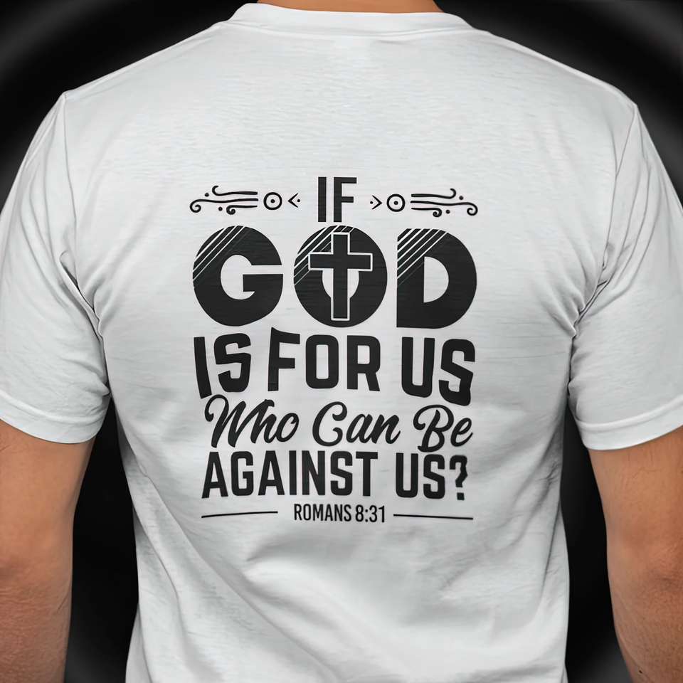 Bella & Canvas Short Sleeve Tee "If God is For Us" black graphic
