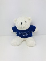 Fairfield Inn Marriott Plush White  Bear Blue Shirt Stuffed  Bear Greek ... - £16.66 GBP