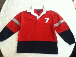 Boys-Size Small-red&blue long sleeve Izod-sweater/shirt - £10.23 GBP