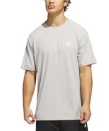 Adidas Mens T-Shirt Beige Moisture Wicking Short Sleeves Stretch Logo - $50.75 CAD