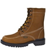 Mens Tan Work Boot Leather Slip Resistant Lace Up Combat Soft Toe Size 11 - $87.99 CAD
