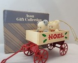 Avon Vintage Christmas Teddies In Wagon Teddy Bear Ornament Collection W... - $12.86