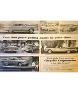 Chrysler Corporation 2 pages proven quality hardtops-1954 Vintage Print Ad - $220.66 MXN