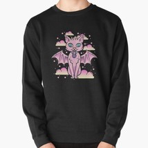  Satanic Pastel Goth Demonic Cat Men&#39;s Pullover Black Sweatshirt - £26.53 GBP