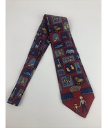 Save The Children A Visit to the Zoo Men&#39;s 100% Silk Necktie Multicolor 56&quot; - £12.18 GBP