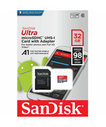 Sandisk Ultra 32GB Micro SDHC UHS-I Card 98MB/s U1 A1 SDSQUAR-032G A6 - £7.47 GBP
