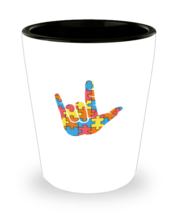 Shot Glass Party Funny ASL Love Sign Language Autism  - £19.71 GBP