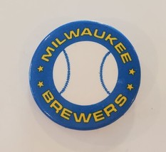 Milwaukee BREWERS Baseball Vintage Lapel Hat Pin Pinback Button Yellow &amp; Blue - £15.13 GBP