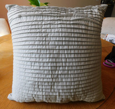 Pale Gray Ruffled Decorative Throw Pillow - £3.91 GBP