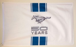 Ford Mustang 50th Anniversary Flag 3X5 Ft Polyester Banner USA - £12.64 GBP