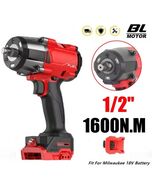 1600N.M Brushless Impact Wrench 5 Gears Cordless Electric Driver 1/2" So... - $81.17